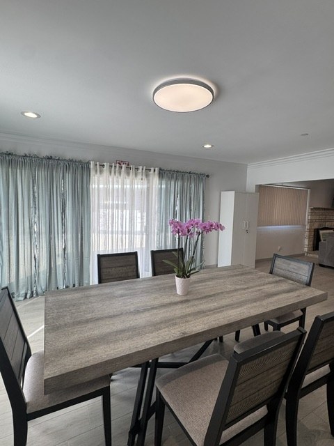 The dining room at HavenBloom with a long table set for shared meals